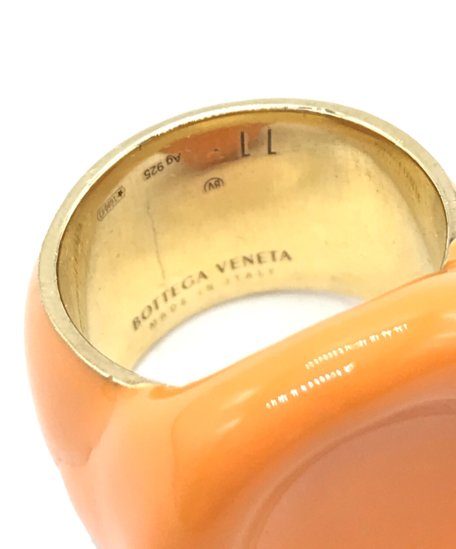 新品】BOTTEGA VENETA フォールド リング エナメル ブラウン