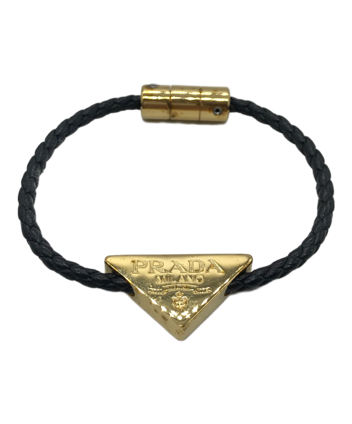 中古・古着通販】PRADA (プラダ) ナッパレザー三角ロゴプレート 