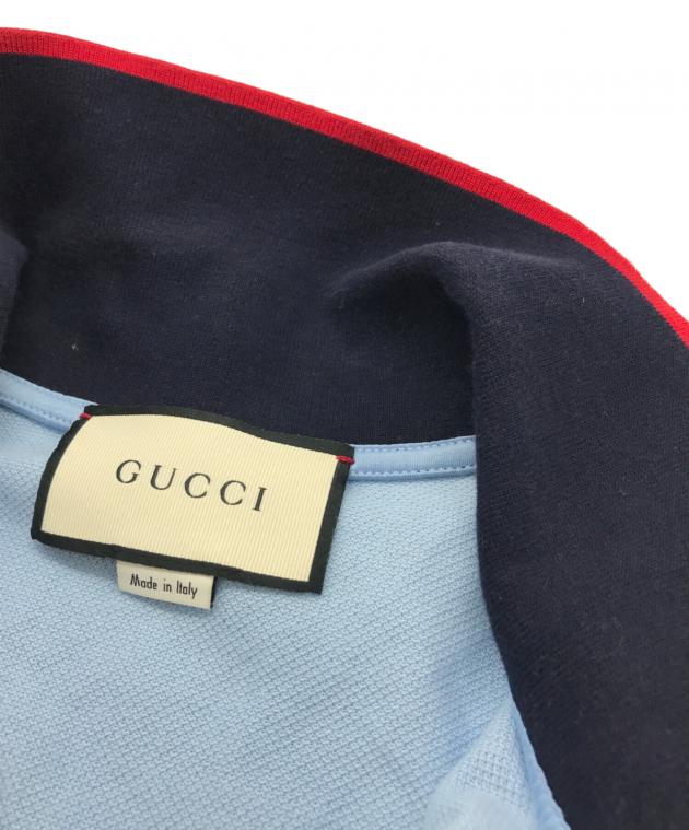 中古・古着通販】GUCCI (グッチ) bee ボーリング半袖ポロシャツ ブルー
