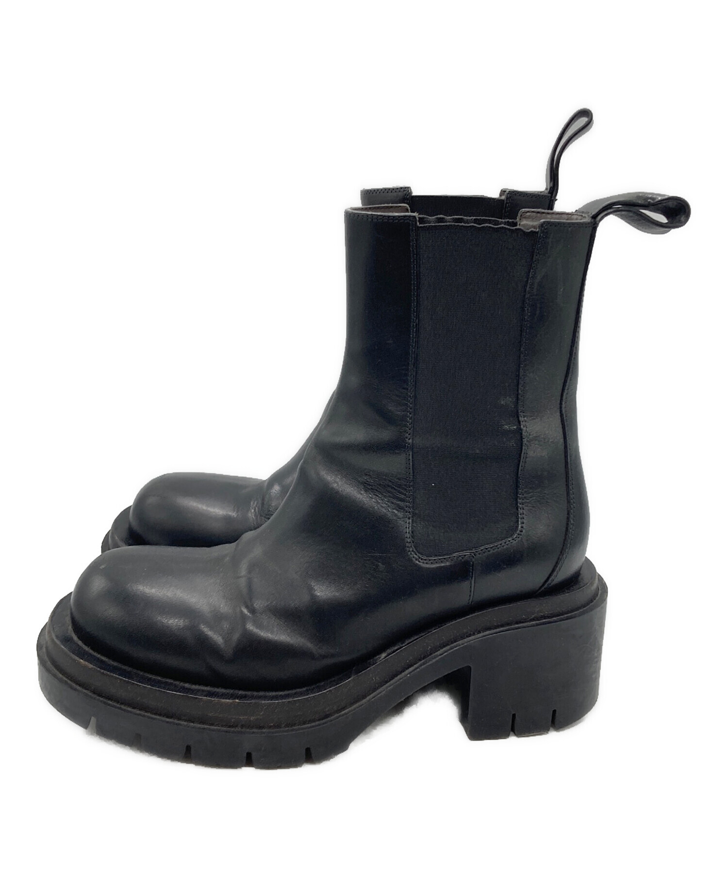 BOTTEGA VENETA ブラックサウドゴアブーツ38 中古・古着通販】BOTTEGA VENETA (ボッテガベネタ) サイドゴアブーツ
