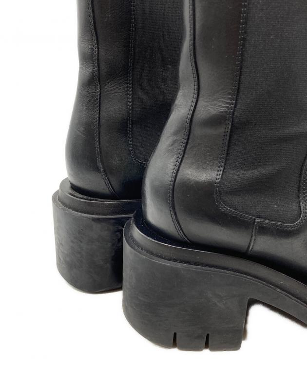 BOTTEGA VENETA ブラックサウドゴアブーツ38 中古・古着通販】BOTTEGA VENETA (ボッテガベネタ) サイドゴアブーツ