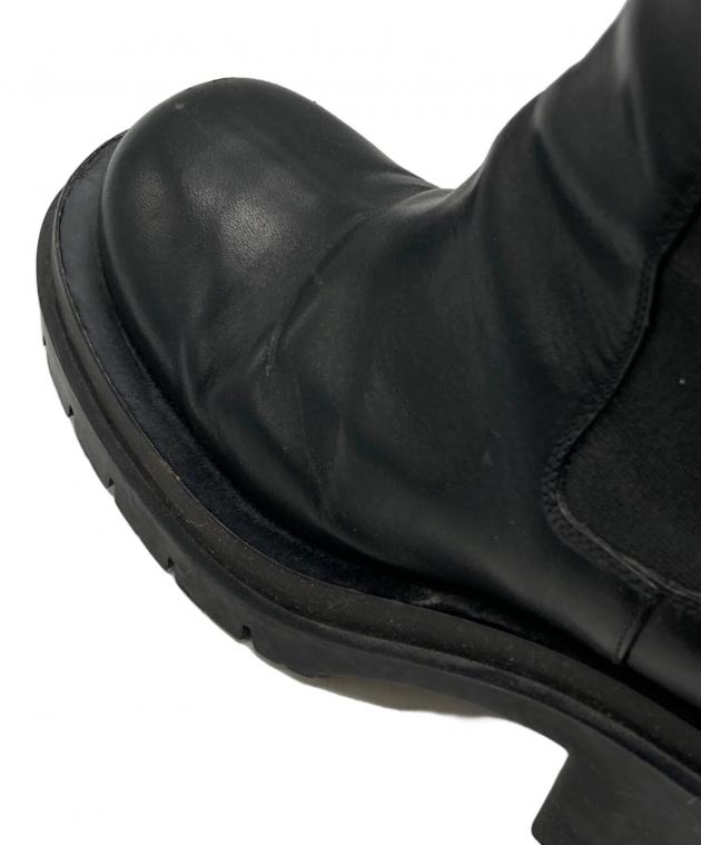 BOTTEGA VENETA ブラックサウドゴアブーツ38 中古・古着通販】BOTTEGA VENETA (ボッテガベネタ) サイドゴアブーツ