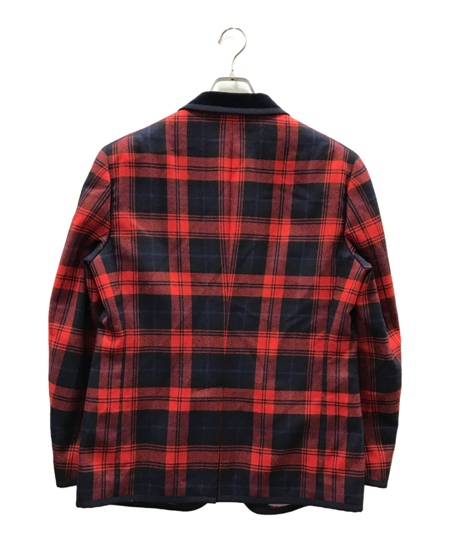 中古・古着通販】GUCCI (グッチ) チェックジャケット レッド サイズ:50 