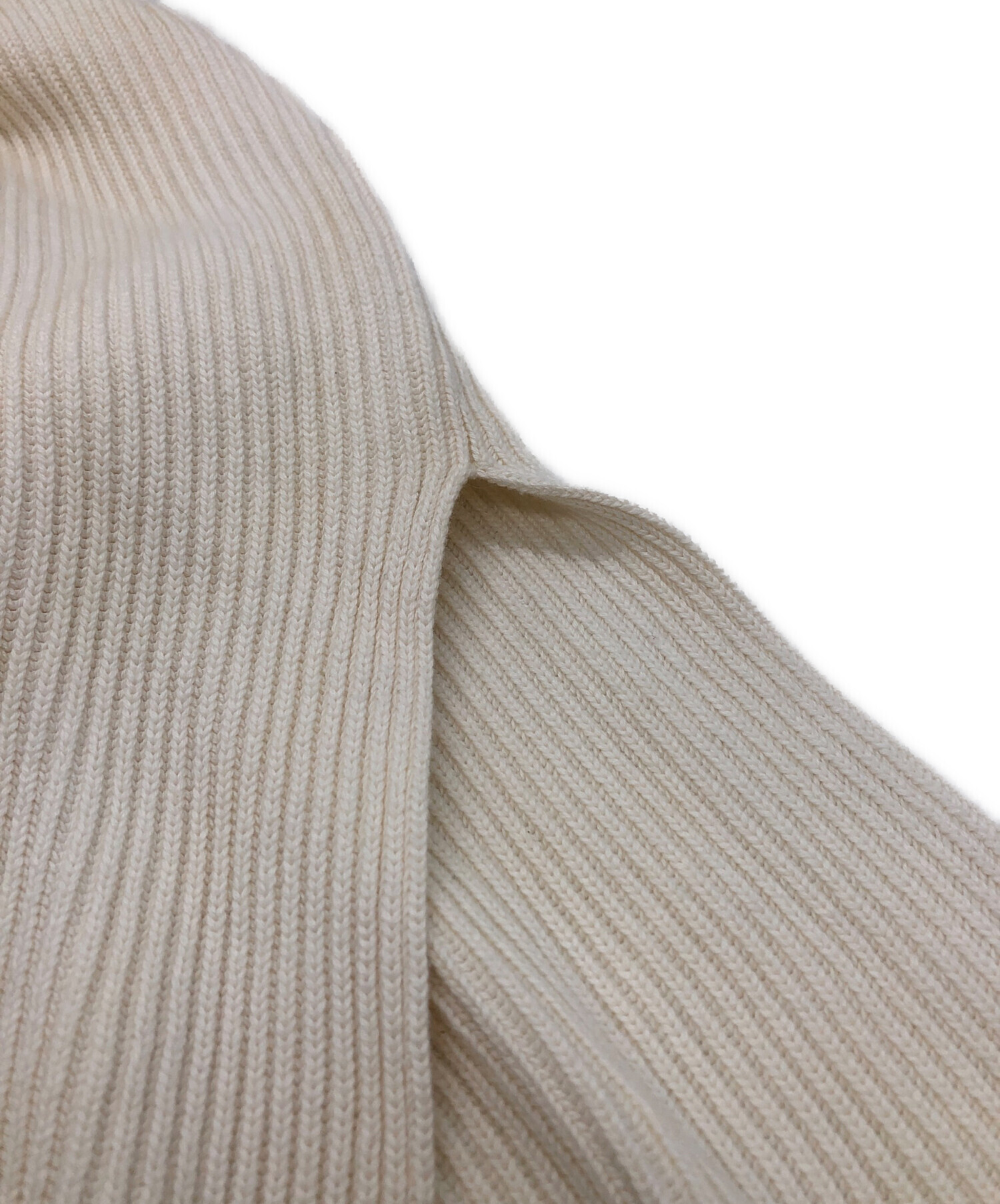 美品 ギャルリーヴィー コットンシルク リブ編みハーフジップ ニット アイボリー 美品 ギャルリーヴィー コットンシルク リブ編みハーフジップ ニット