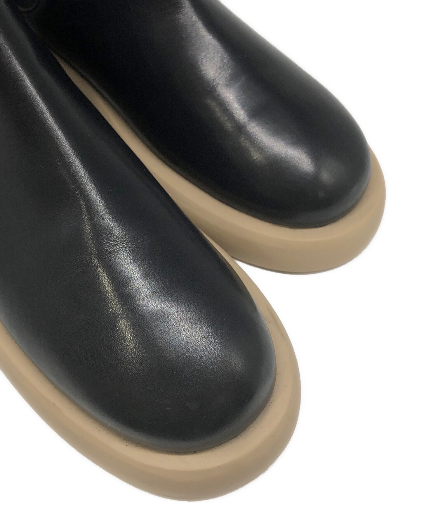 【超価格破壊‼️】MARSÈLL マルセル オープントゥブーツサンダル 36 中古・古着通販】marsell (マルセル) サイドゴアブーツ ブラック