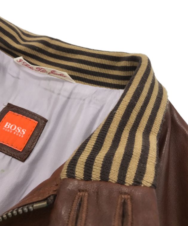 現行タグ 美品 HUGO BOSS ブラウン レザージャケット サイズ46 中古・古着通販】HUGO BOSS (ヒューゴ ボス) レザージャケット