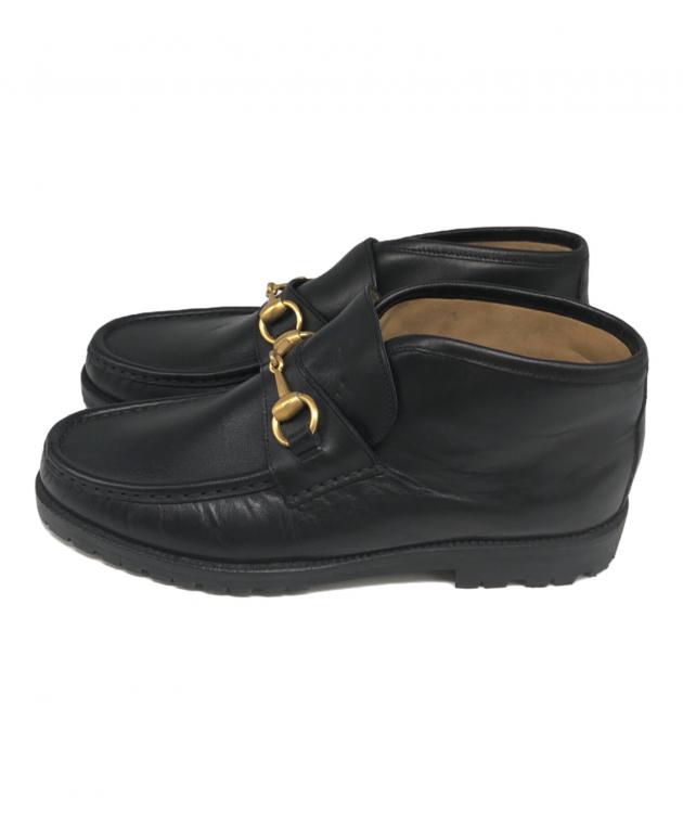 中古・古着通販】GUCCI (グッチ) ホースビットブーツ ブラック サイズ