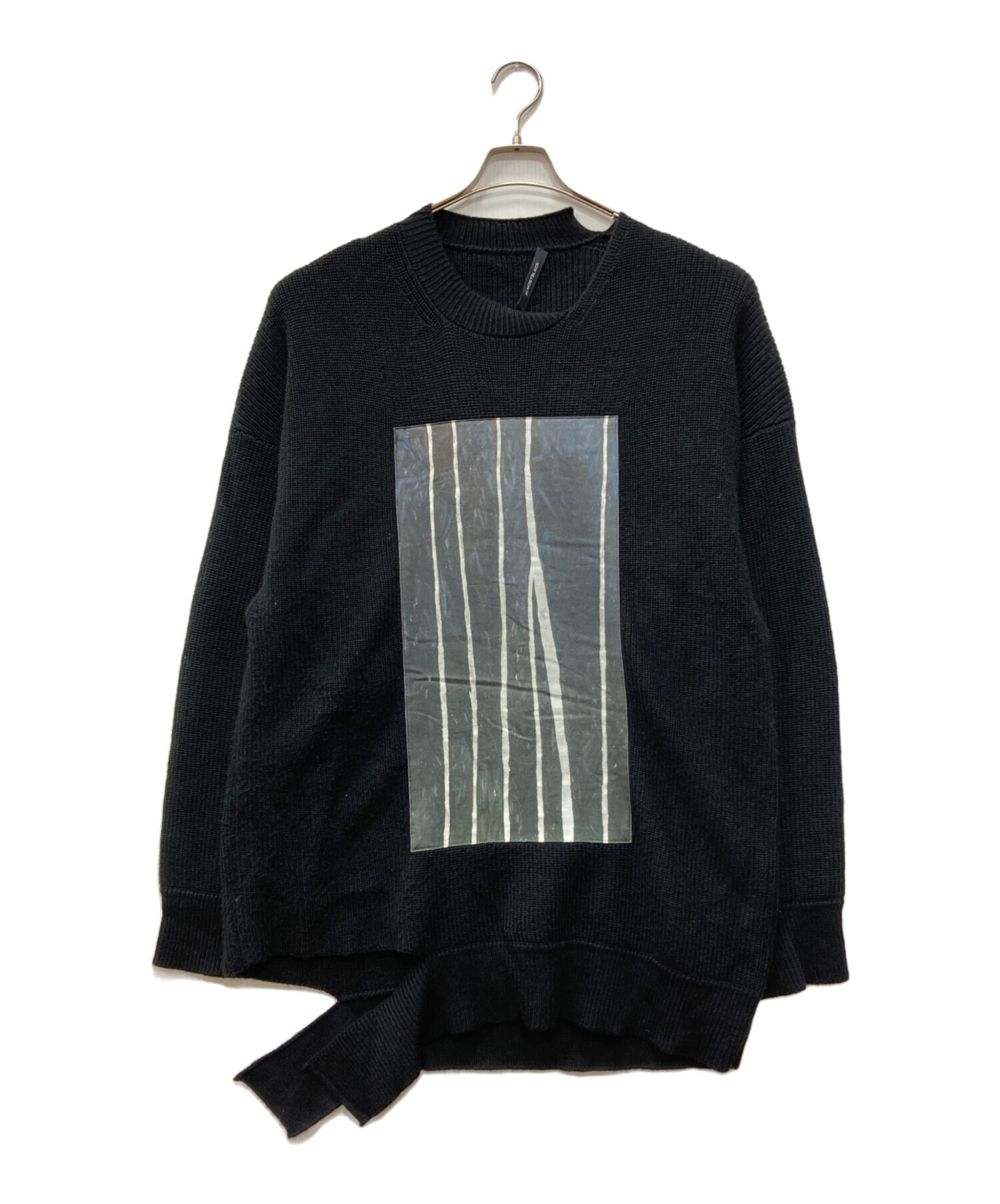中古・古着通販】ALMOSTBLACK (オールモストブラック) デザインニット 