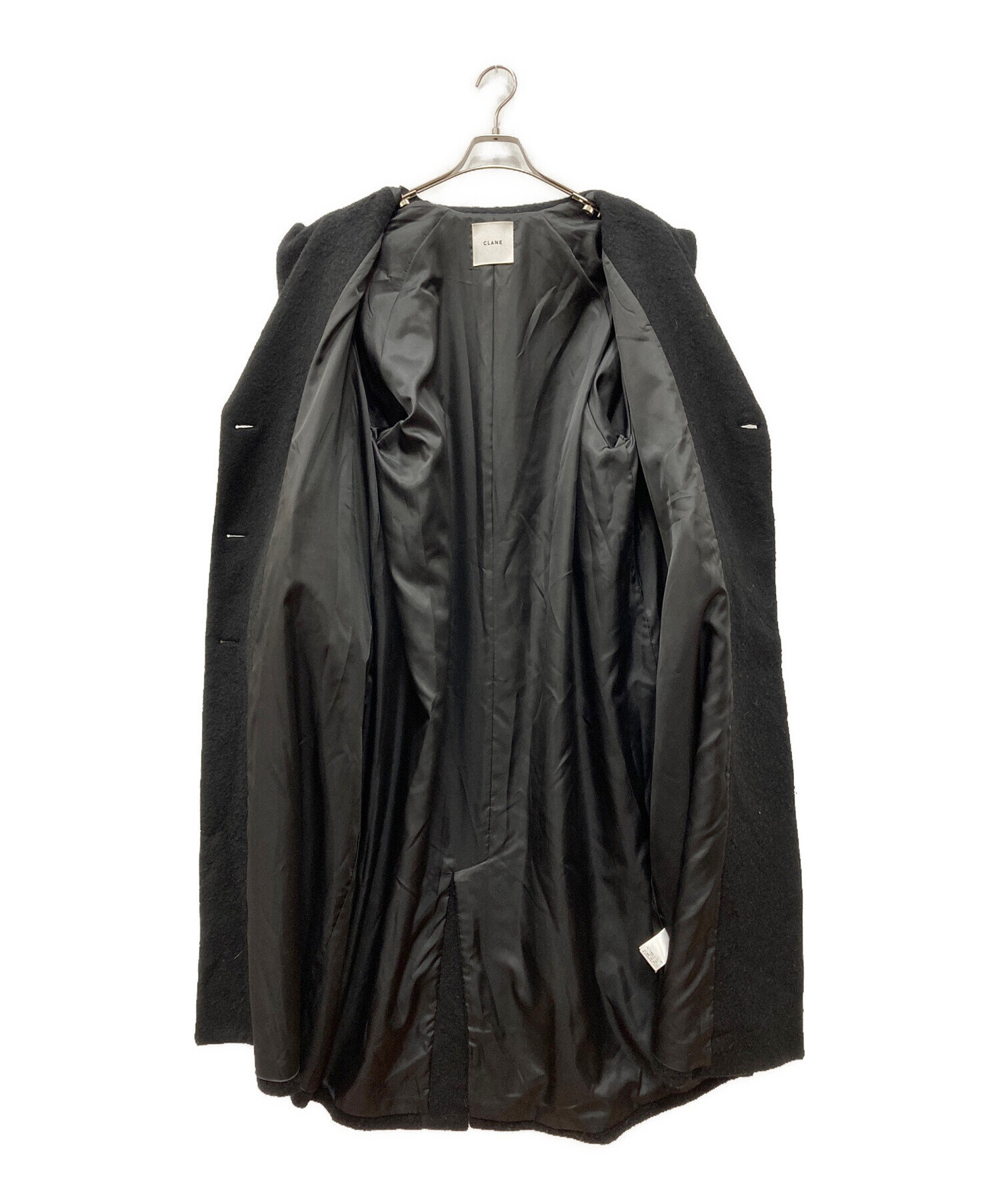 中古・古着通販】CLANE (クラネ) ダブルウールロングコート ブラック 