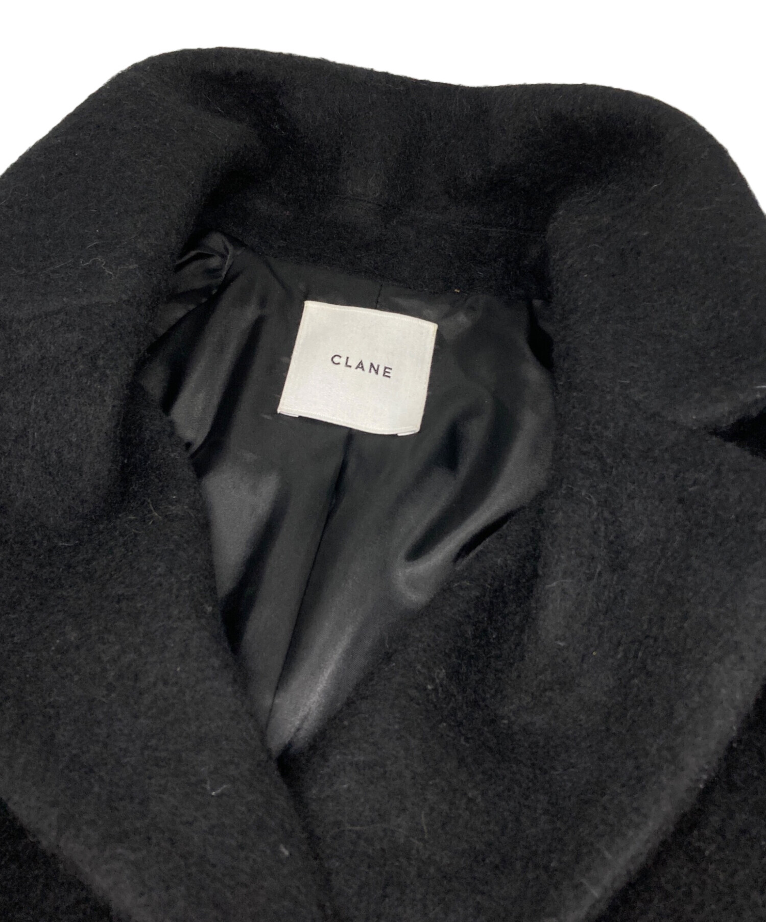 中古・古着通販】CLANE (クラネ) ダブルウールロングコート ブラック 