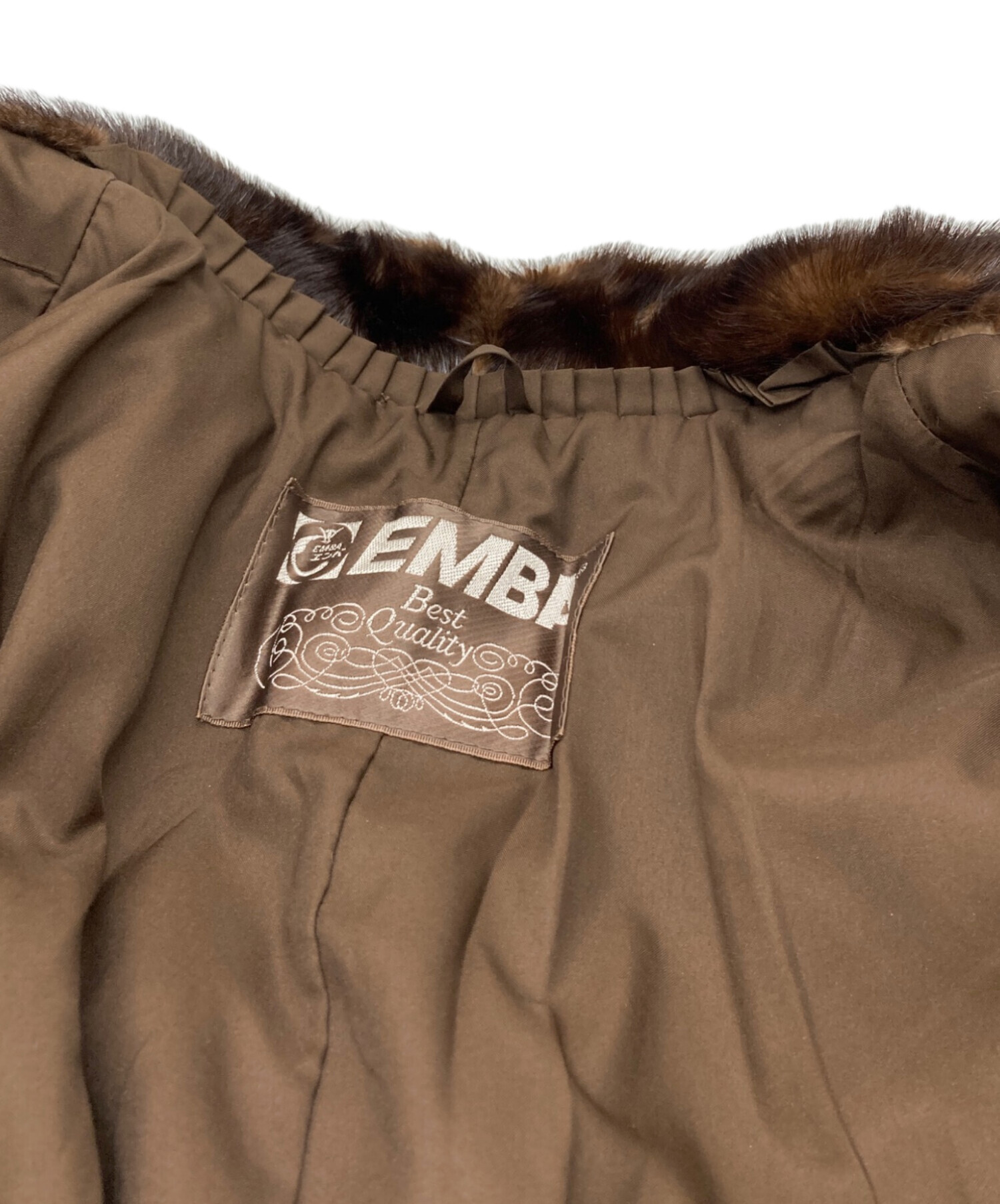 中古・古着通販】EMBA (エンバ) ファーコート ブラウン サイズ:以下