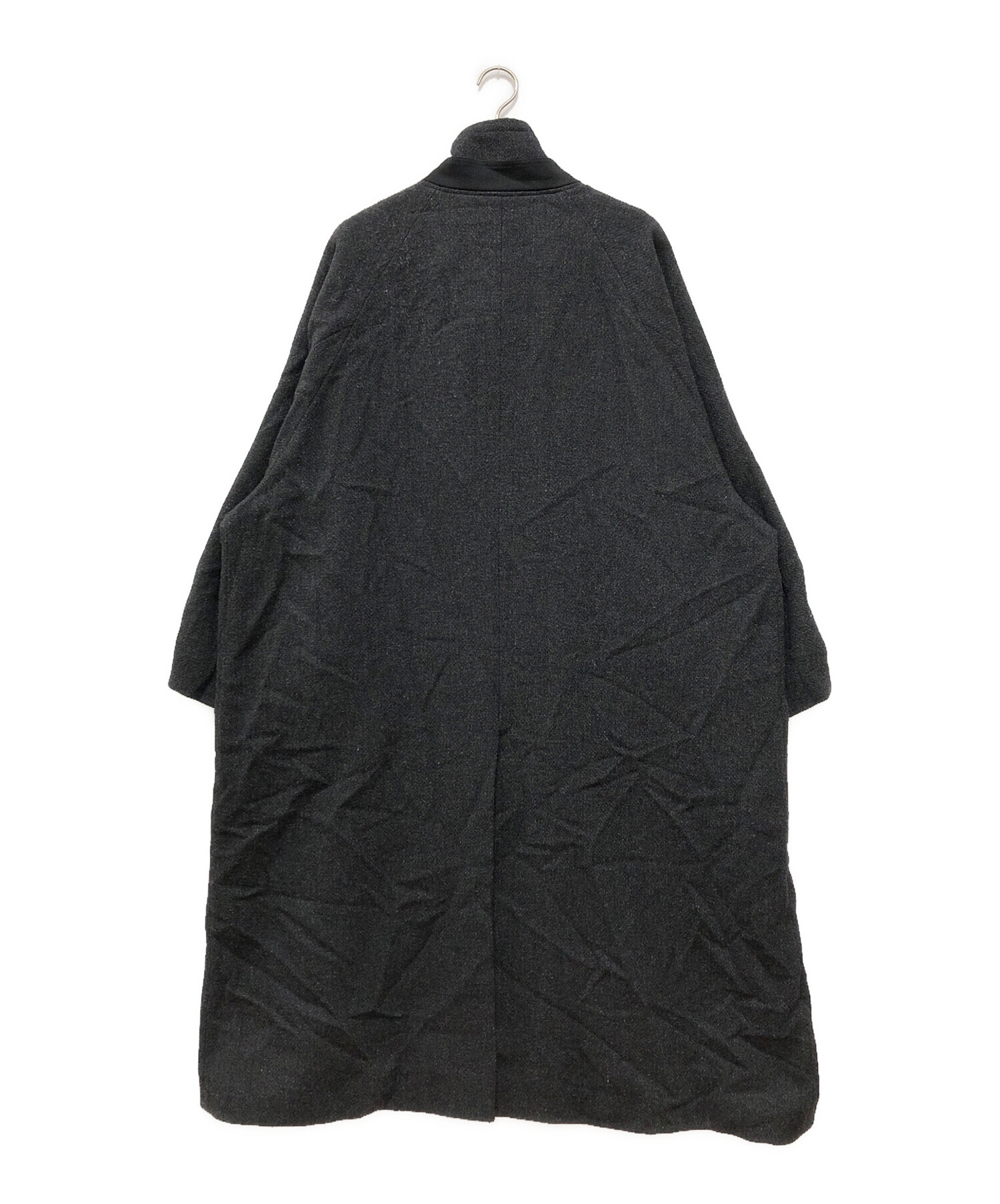 VOAAOV WOOL OVERSIZE STAND COLLAR COAT
