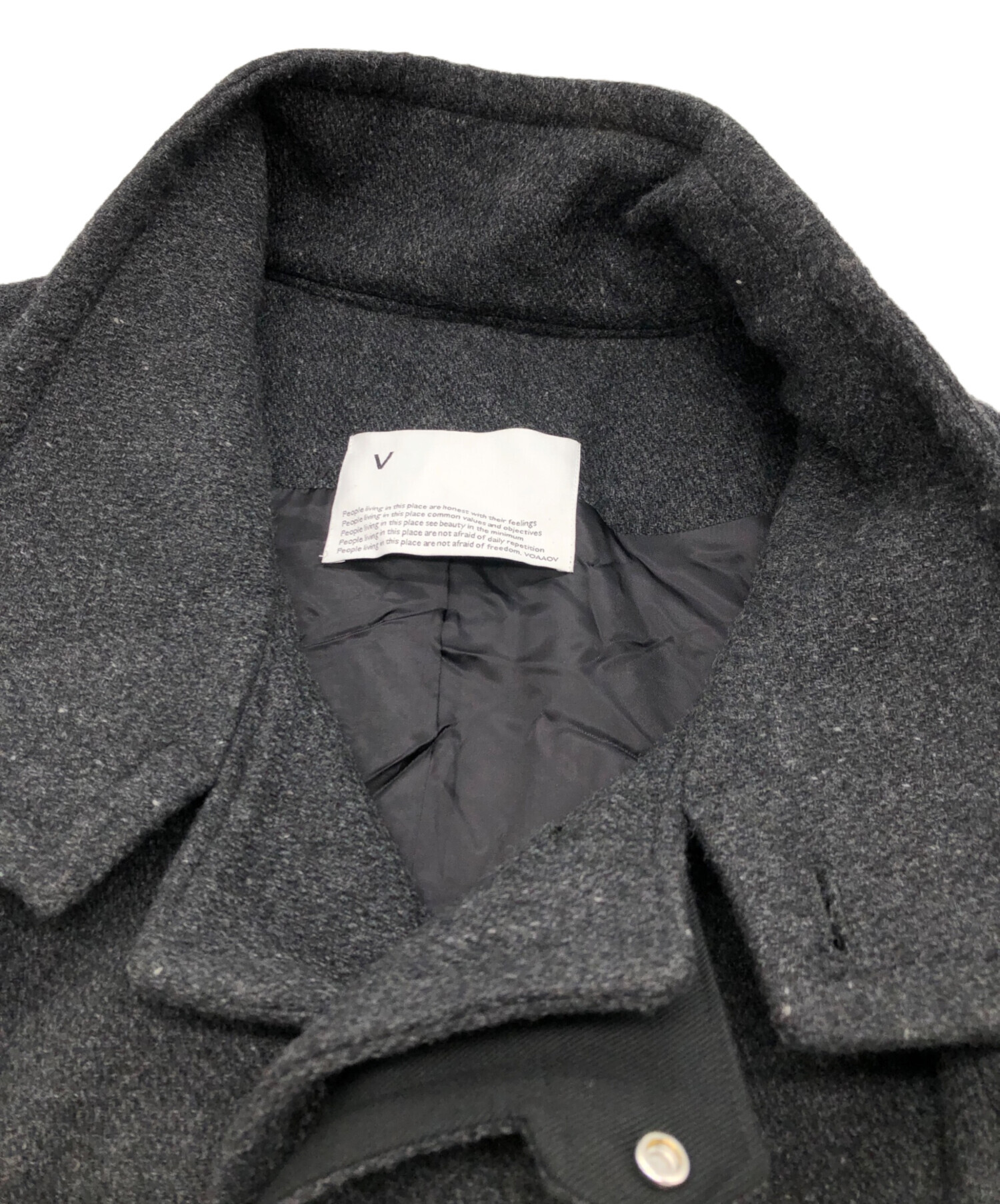中古・古着通販】VOAAOV (ヴォアーブ) WOOL OVERSIZE STANDCOLLAR COAT 
