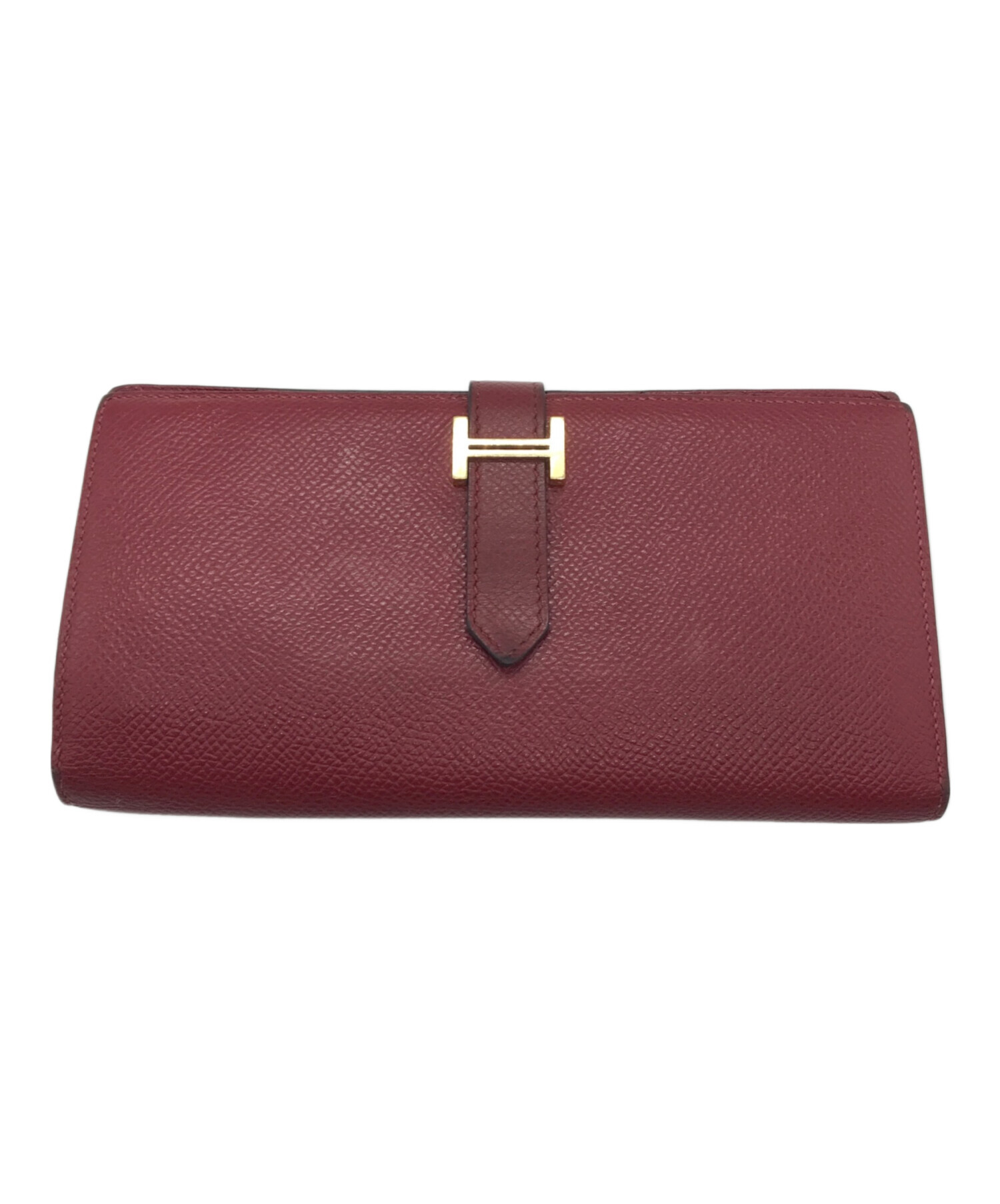 中古・古着通販】HERMES (エルメス) 長財布 レッド サイズ:下記参照 