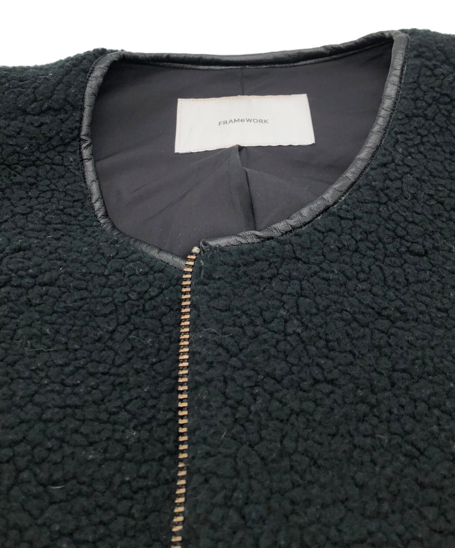 中古・古着通販】FRAMeWORK (フレームワーク) ボアベスト ブラック