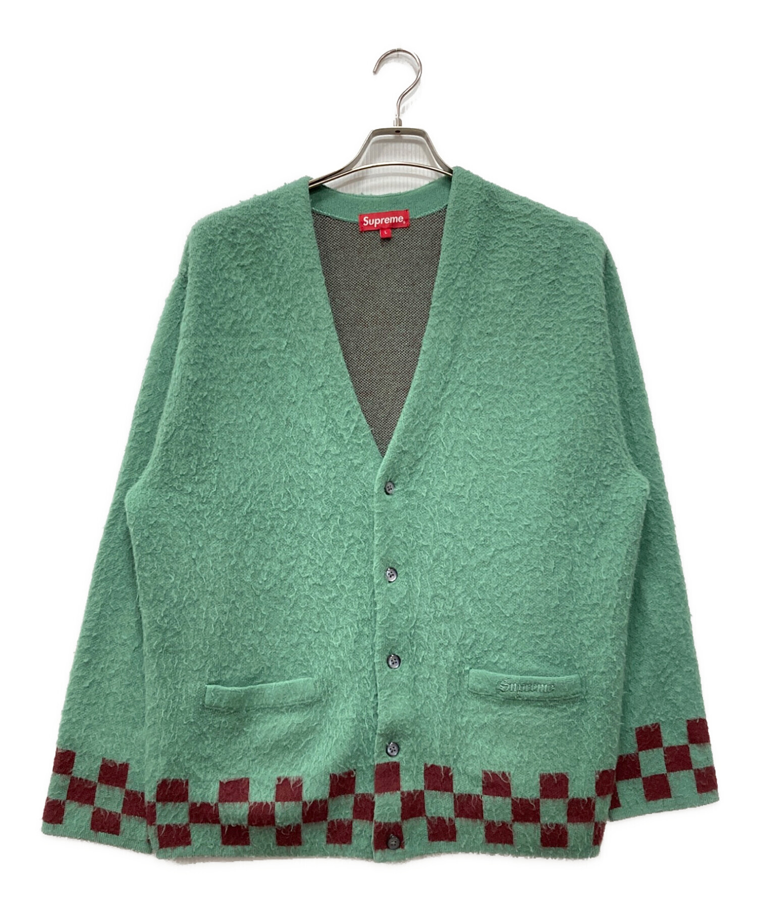 名作☆Supreme Brushed Checkerboard Cardigan Brushed Checkerboard Cardigan | Supreme 21ss