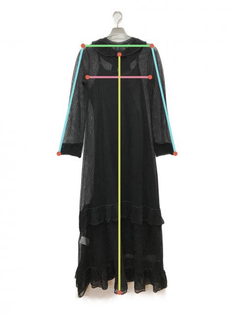 中古・古着通販】AMERI (アメリ) RUFFLE COLLAR KNIT DRESS ブラック