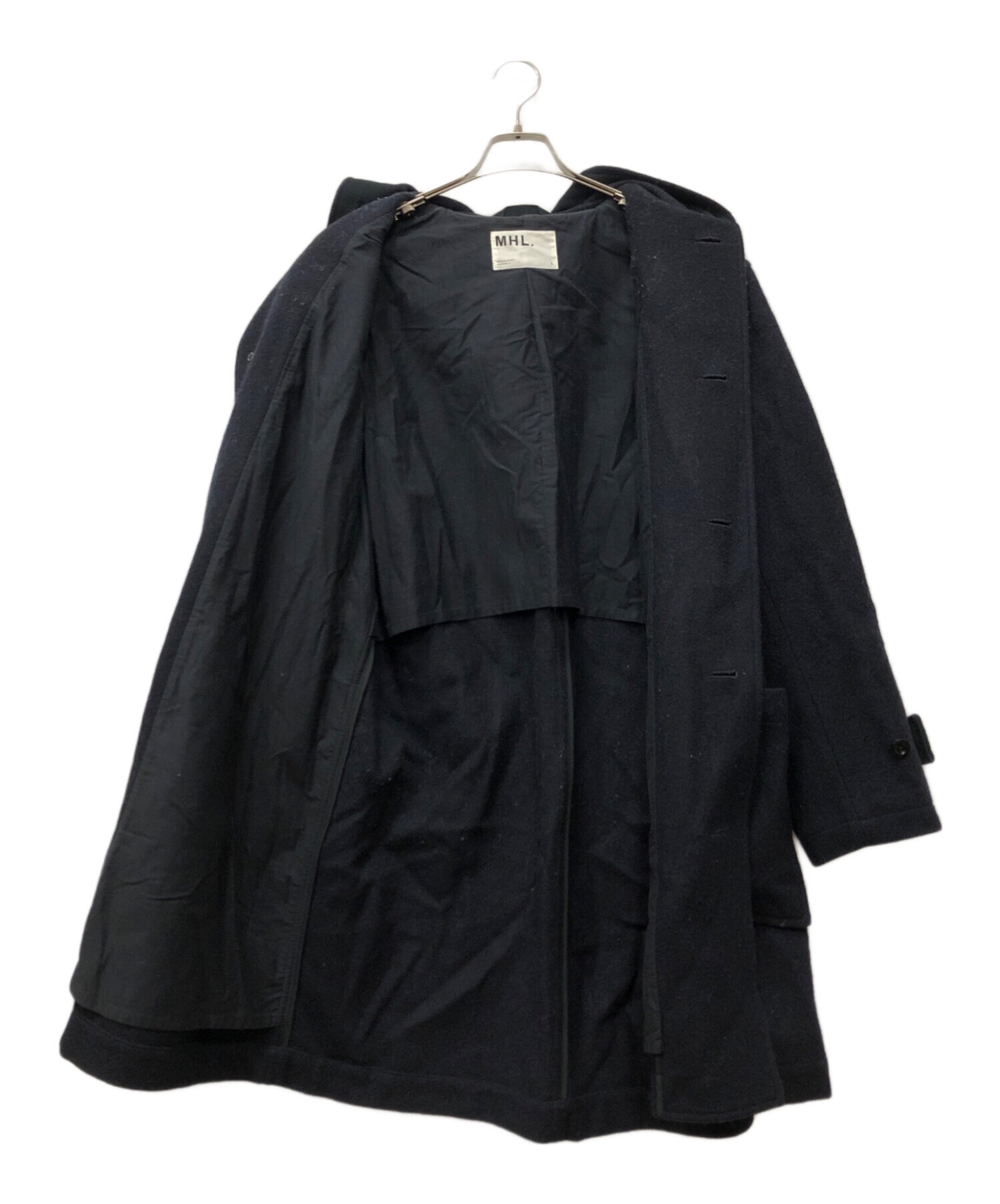 中古・古着通販】MHL (エムエイチエル) フーデッドコート ネイビー