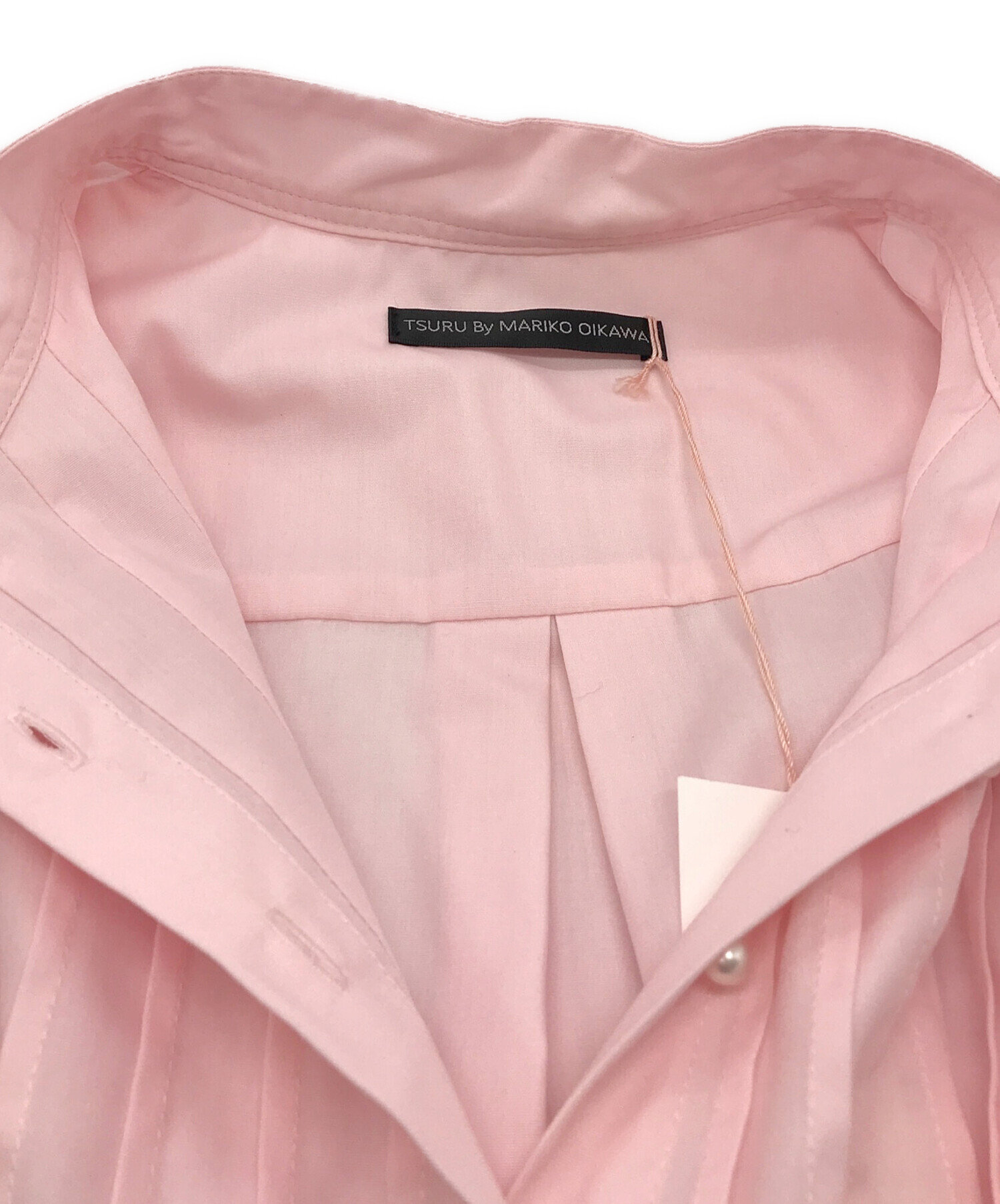 【極美品】ツルバイマリコオイカワ ペプラム ブラウス ピンク tsuru by mariko oikawa：ピンクブラウス 極美品】ツルバイマリコ