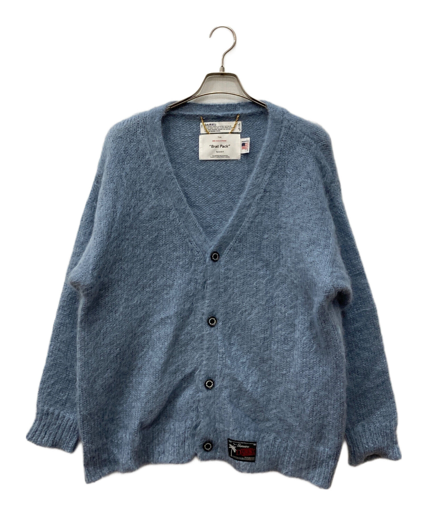ダイリク DAIRIKU モヘアニット カーディガン 青 ブルー 中古・古着通販】DAIRIKU (ダイリク) Mohair Knit Cardigan ブルー