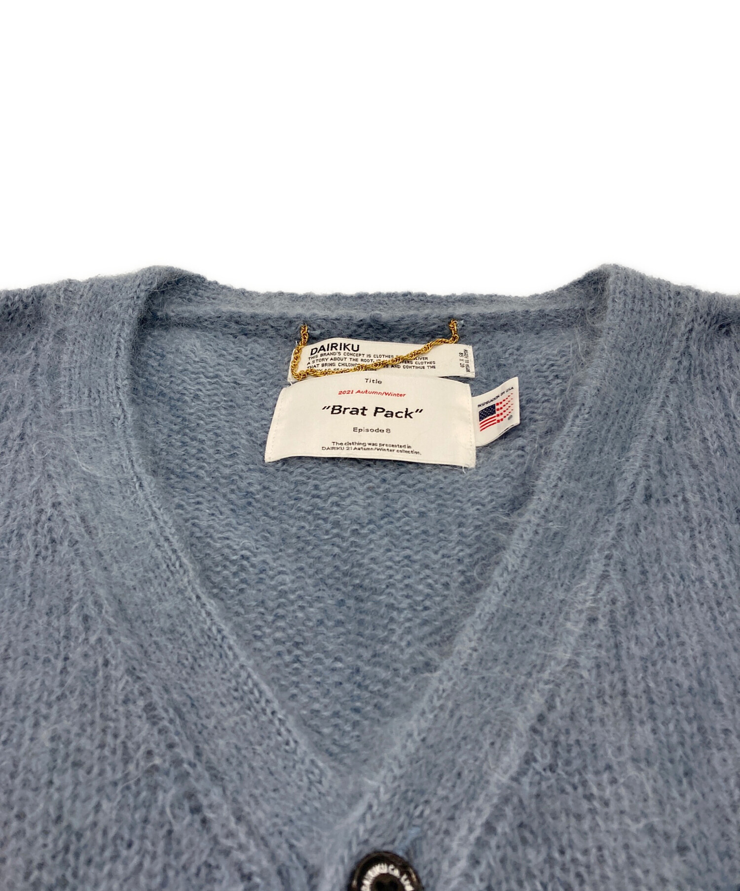 中古・古着通販】DAIRIKU (ダイリク) Mohair Knit Cardigan ブルー