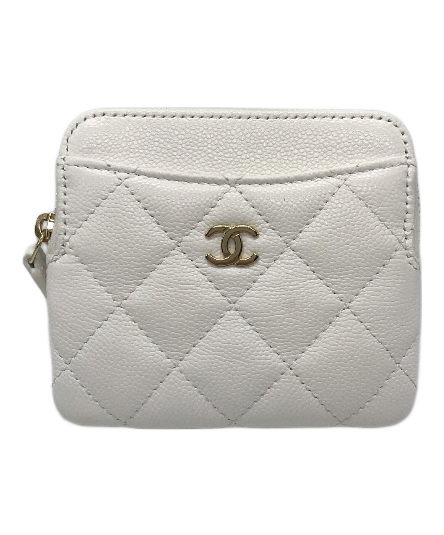 中古・古着通販】CHANEL (シャネル) キャビアスキンラウンドコイン 