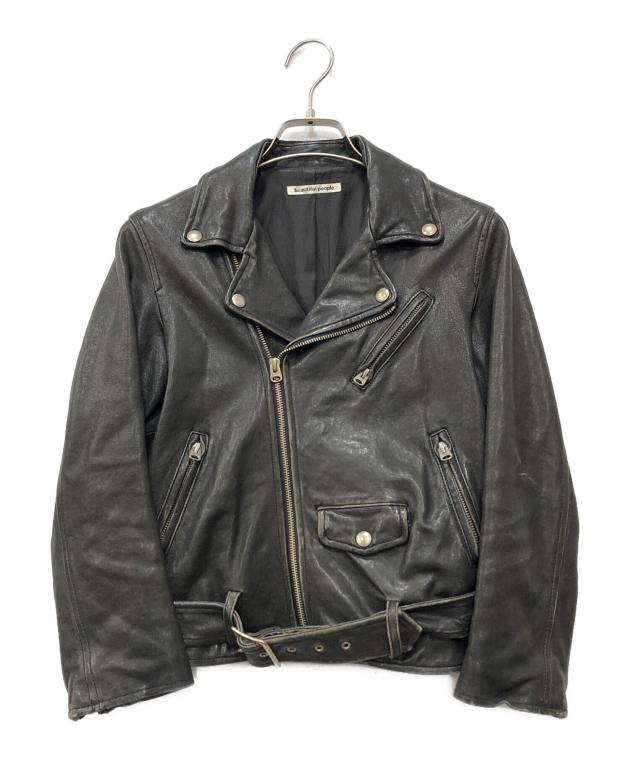 新品未使用】ビューティフルピープル　ダブルライダーズジャケット　羊革　140　S 中古・古着通販】beautiful people (ビューティフルピープル