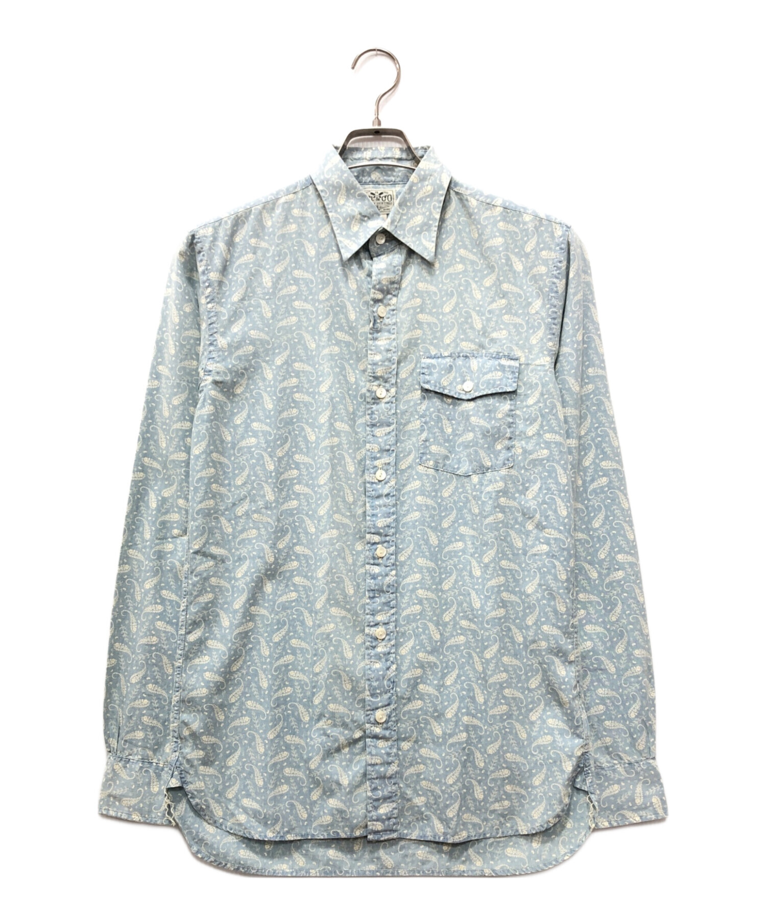中古・古着通販】RRL (ダブルアールエル) ペイズリー柄シャツ スカイ