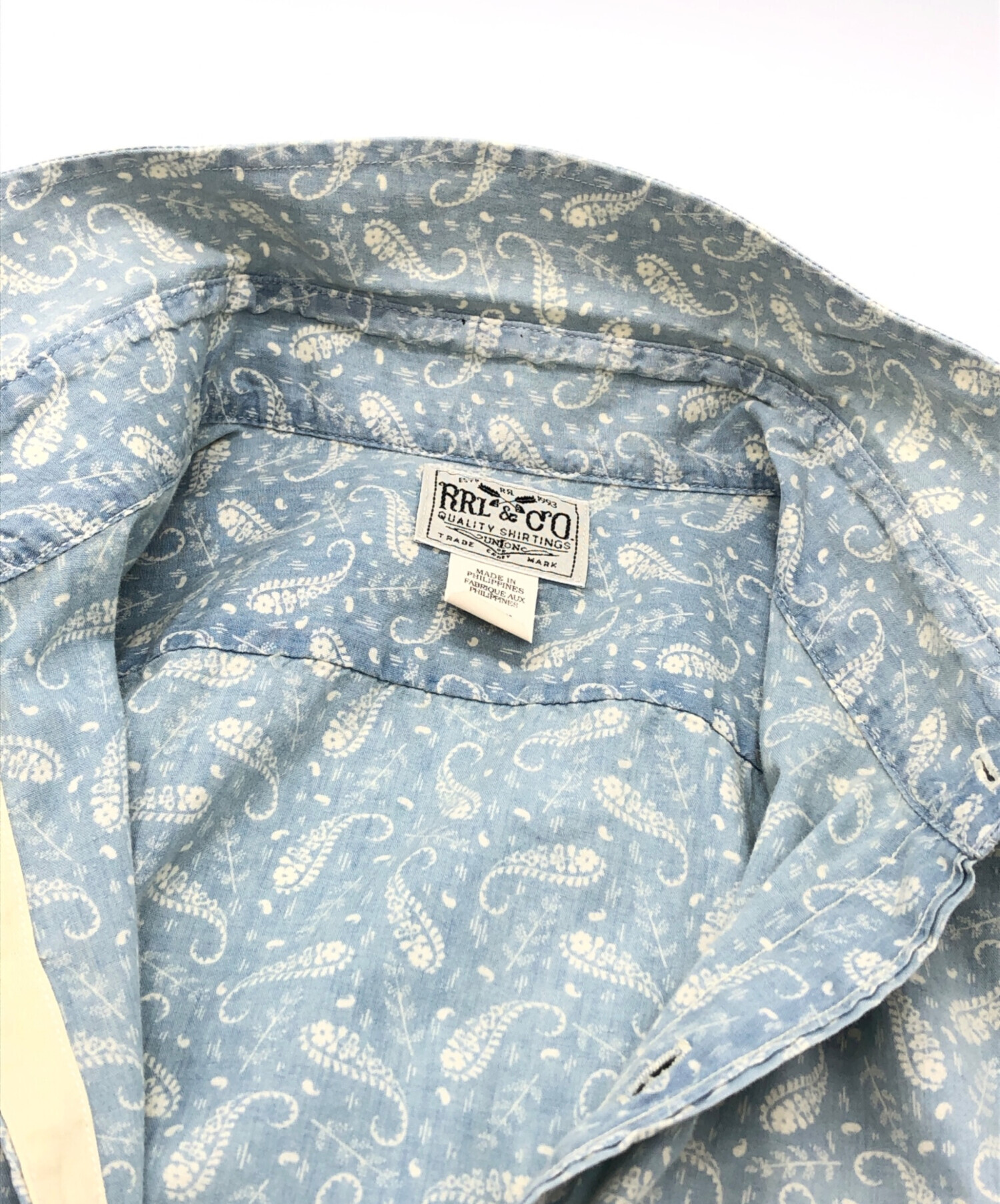 中古・古着通販】RRL (ダブルアールエル) ペイズリー柄シャツ スカイ