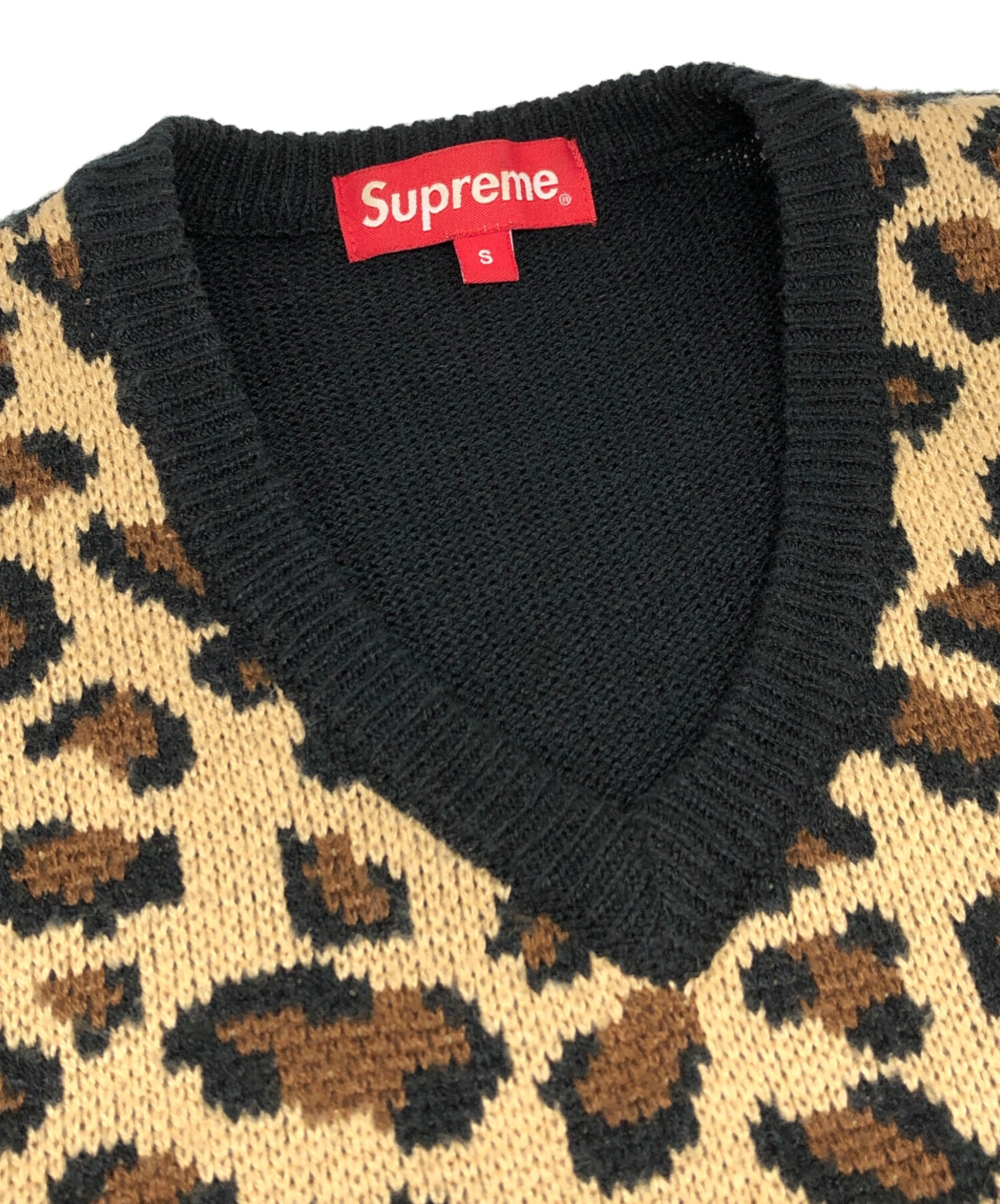 中古・古着通販】SUPREME (シュプリーム) Leopard Knit Vest ベージュ