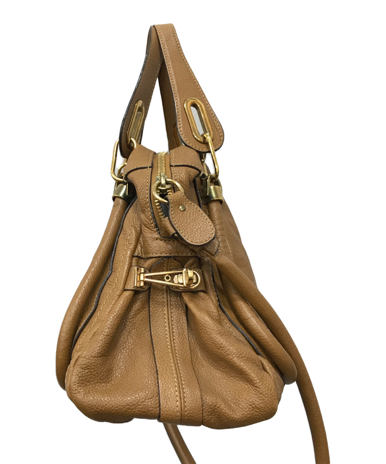 Chloe クロエ パラティ 2WAYハンドバッグ ベージュ レザー Chloe クロエ パラティ ベージュ 2WAYバッグ レザー レディース