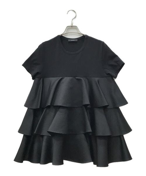 YOKOCHAN Tシャツ　ラッフルレイヤー　ヨーコチャン　フリル　黒カットソー 中古・古着通販】YOKO CHAN (ヨーコチャン) ハーフスリーブラッフル