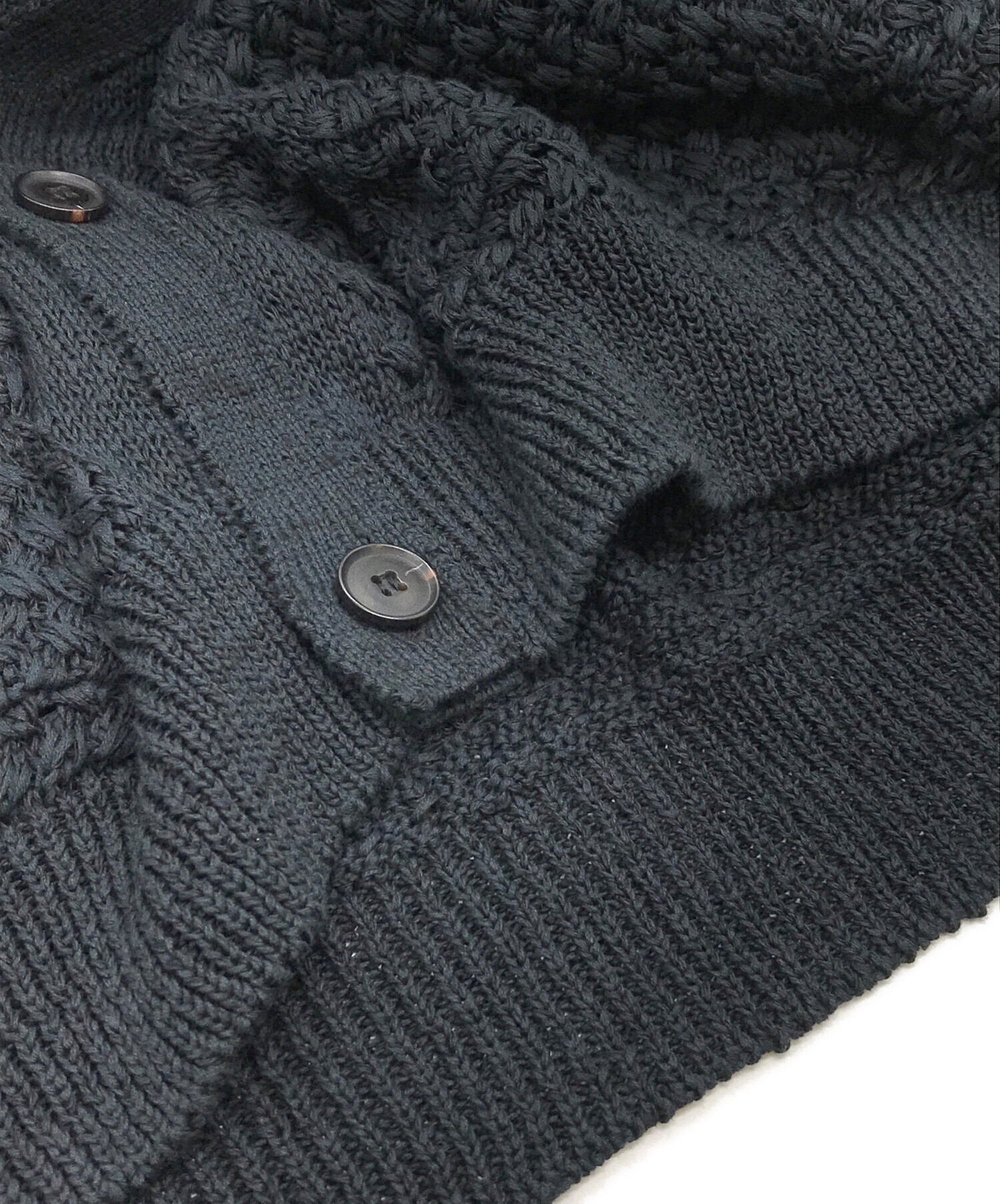 中古・古着通販】YOKE (ヨーク) MESH CARDIGAN ブラック サイズ:2 