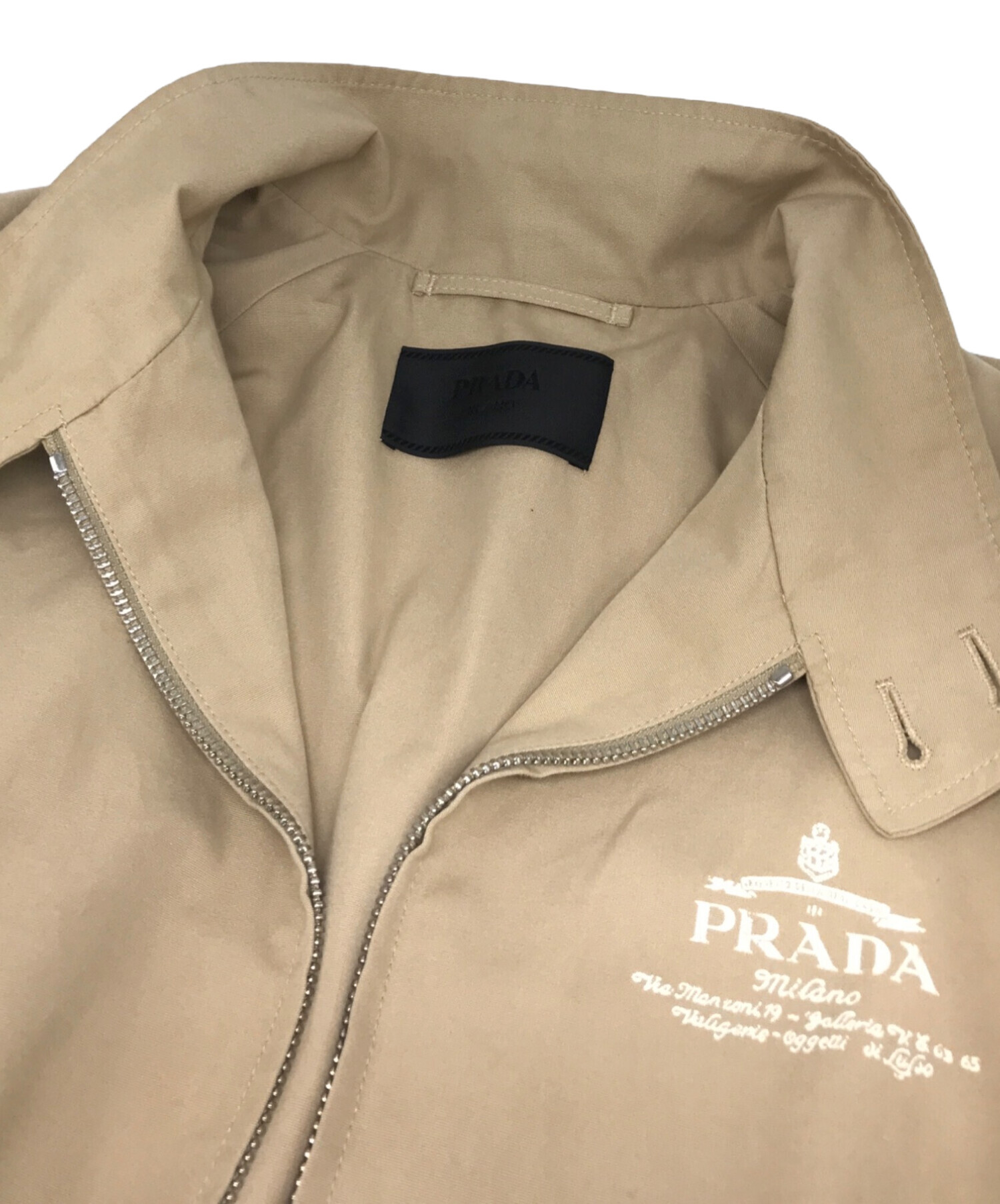 PRADAスポーツ ナイロンジャケット ベージュ系 中古・古着通販】PRADA (プラダ) Cotton blend jacket ベージュ サイズ