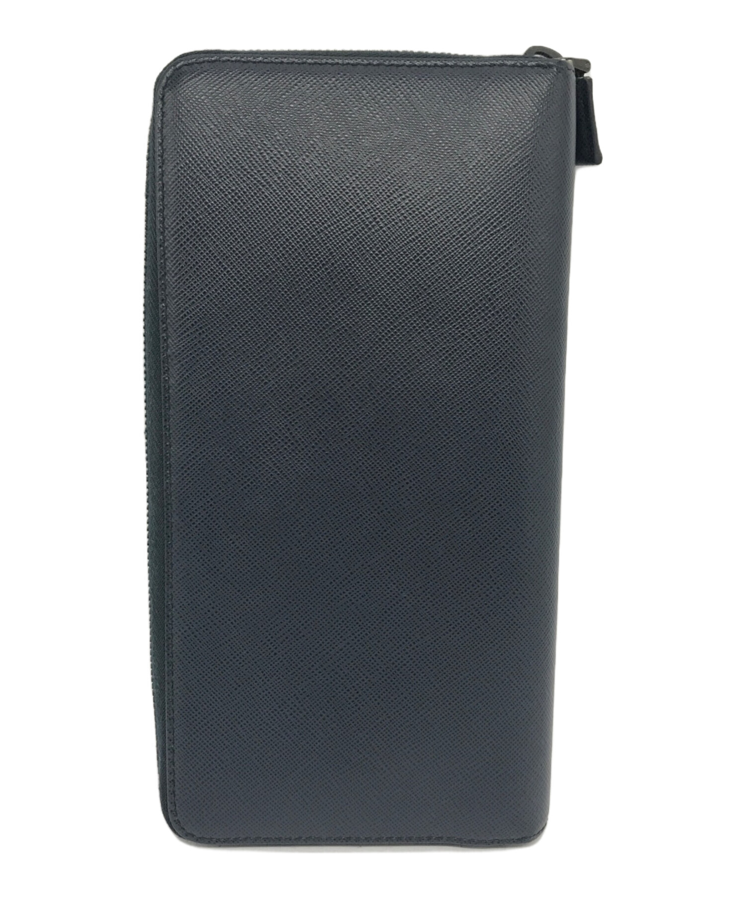 中古・古着通販】PRADA (プラダ) ラウンドファスナー長財布 ネイビー 