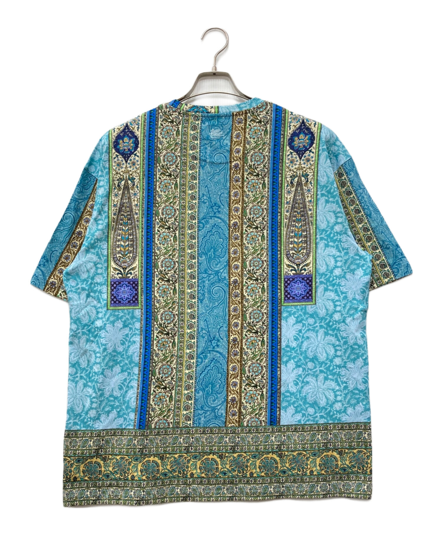 ETRO エトロ　ペイズリー柄　シルキータッチ綿毛布　ブルー ETRO（エトロ） ストール メンズ カシミヤ混 ペイズリー柄 ストール