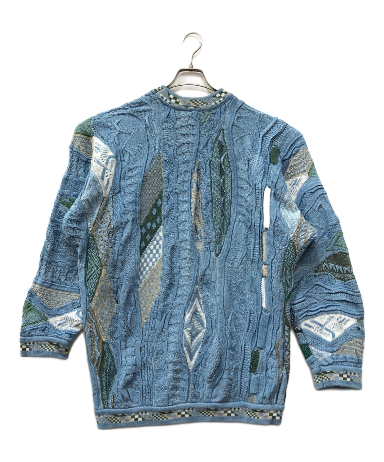 COOGI クージー 立体ケーブルニット 3Dニット マルチカラー リネン混 