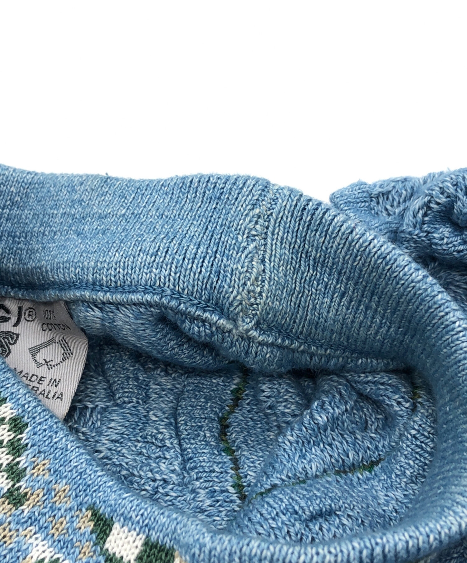 中古・古着通販】Coogi (クージー) 3D立体ケーブルニット ブルー 