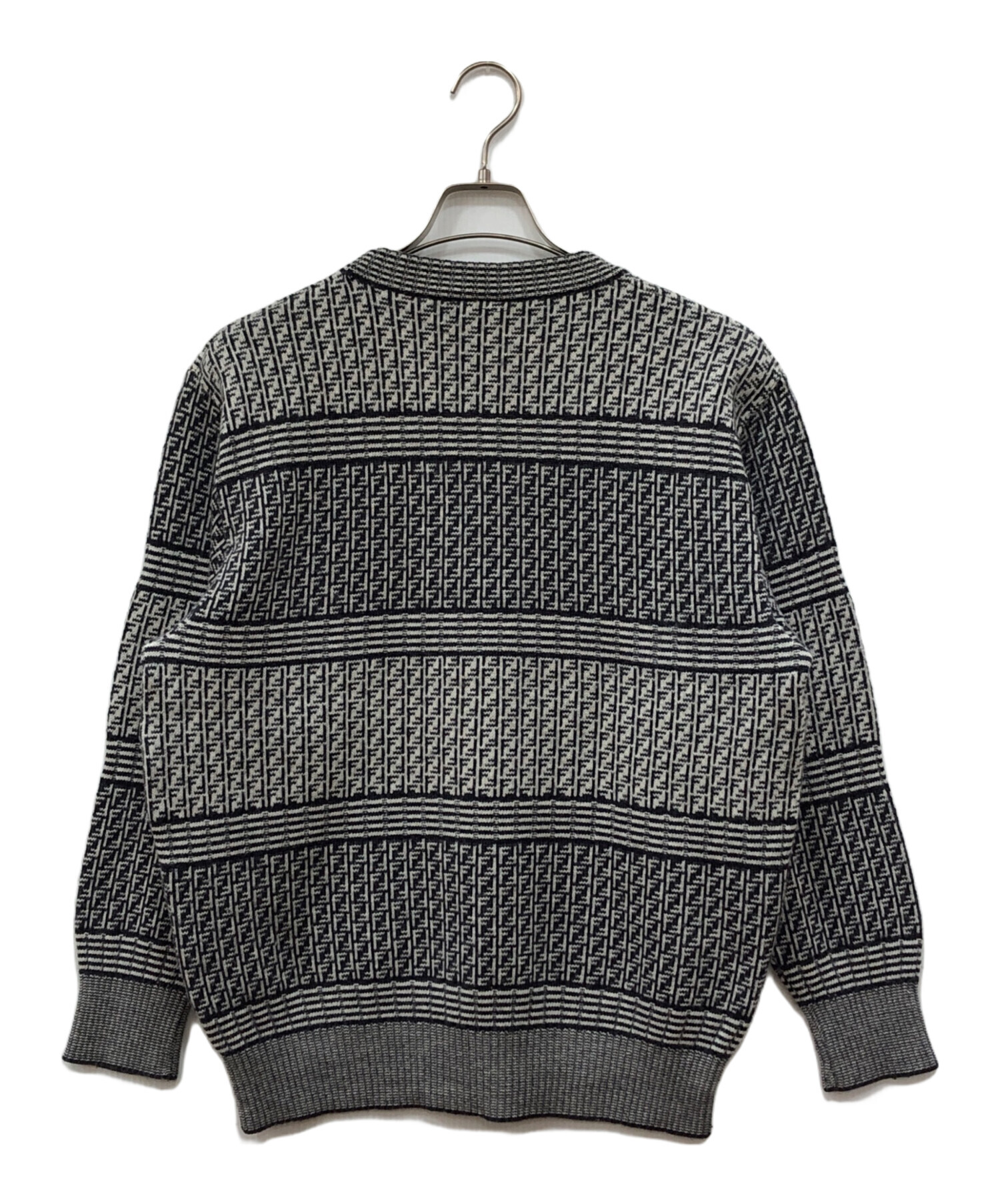 中古・古着通販】FENDI (フェンディ) 総柄ニット ブラック サイズ:M 