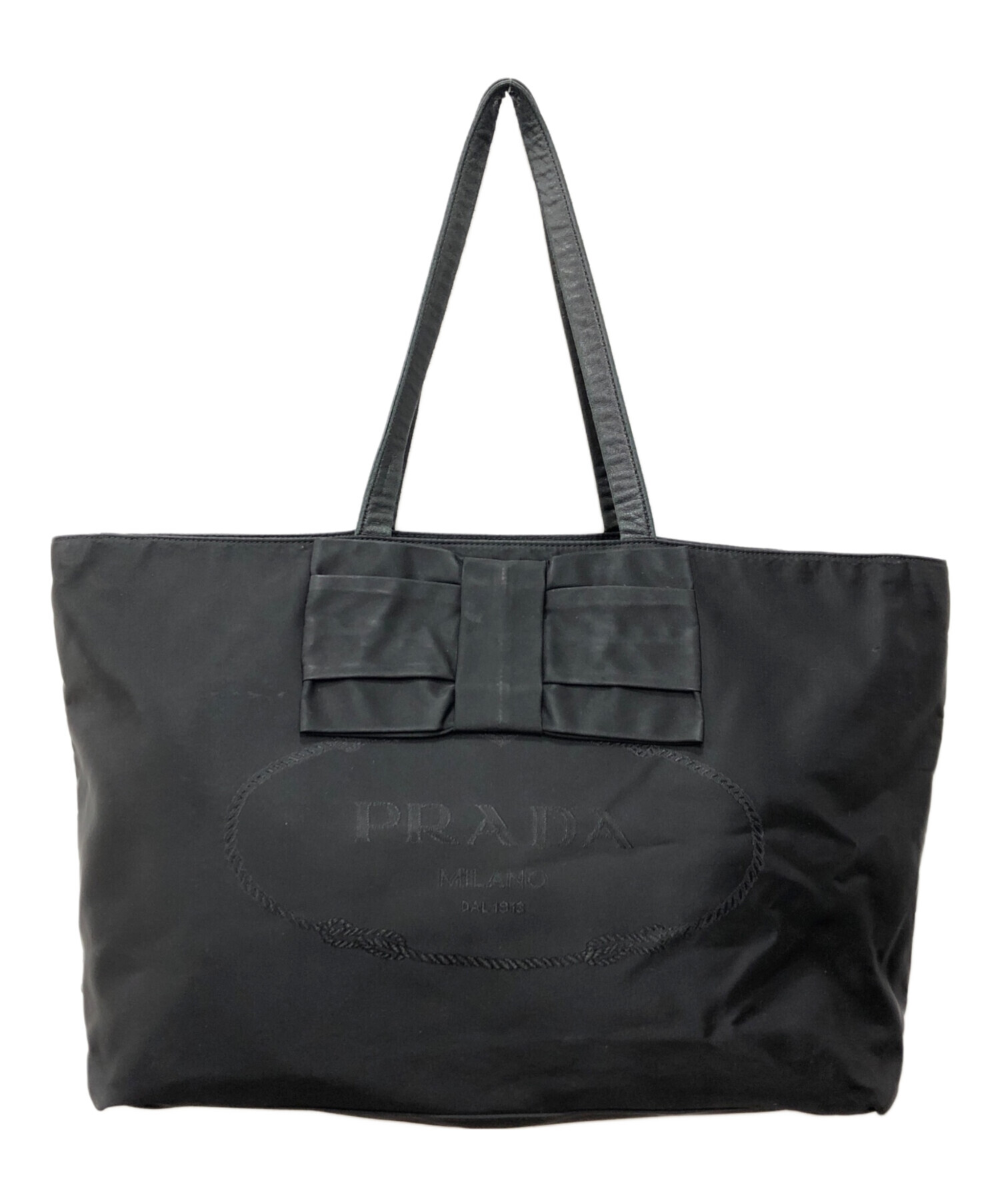 中古・古着通販】PRADA (プラダ) レザーナイロンコンビリボントート