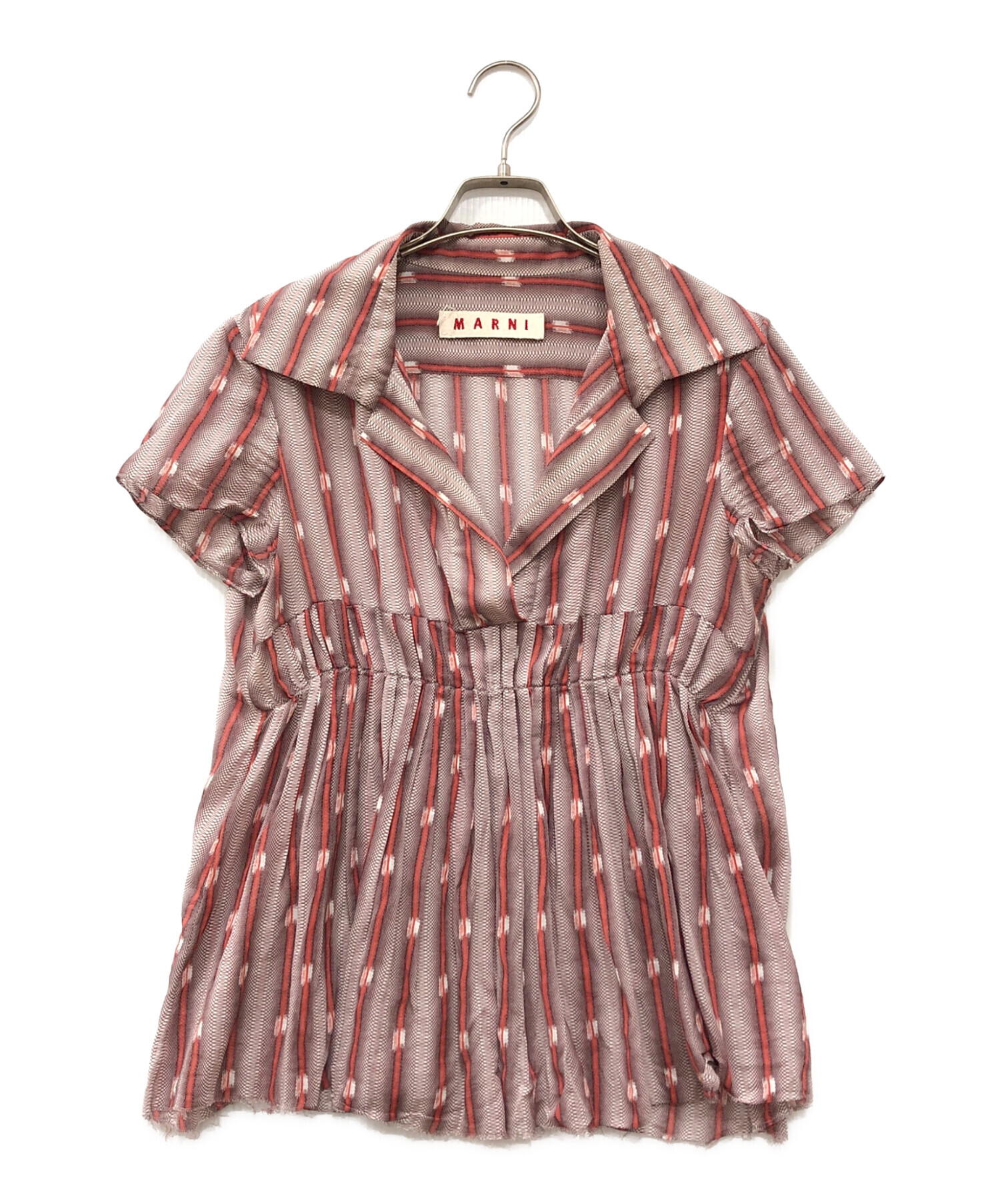 中古・古着通販】MARNI (マルニ) ノースリーブブラウス レッド サイズ 