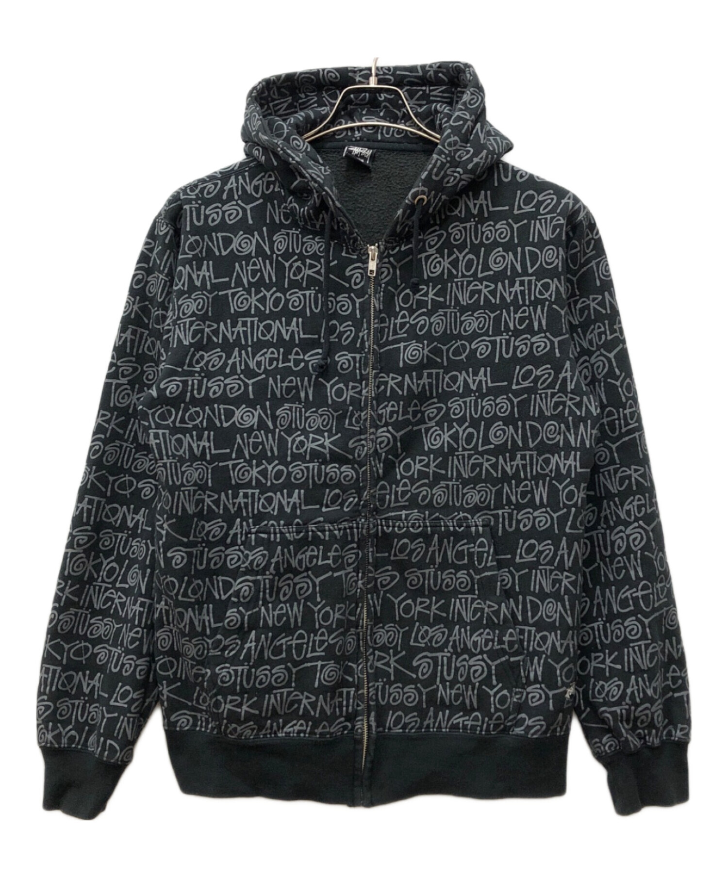 中古・古着通販】stussy (ステューシー) パーカー ブラック サイズ:M 