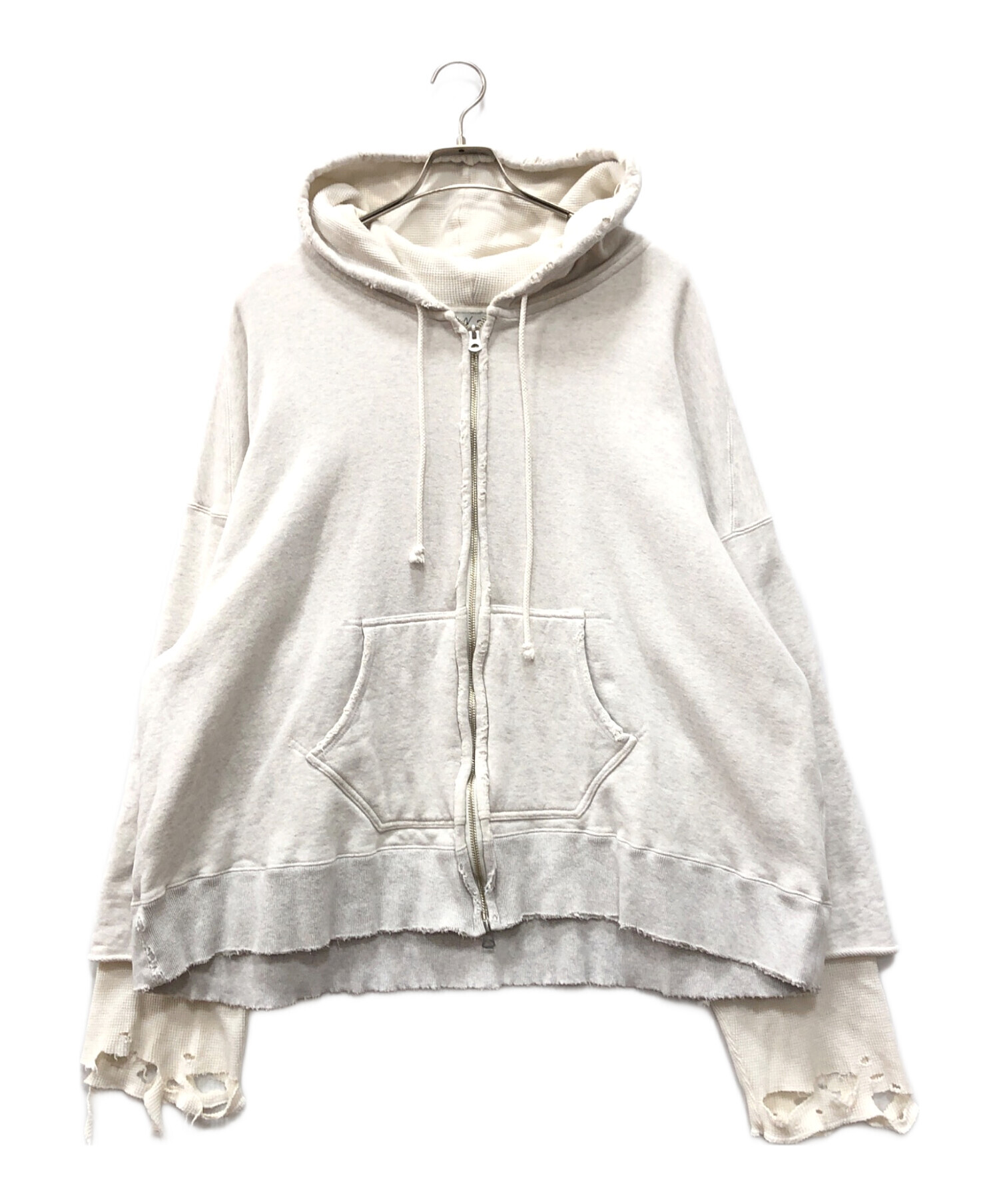 中古・古着通販】ANCELLM (アンセルム) ZIP-UP HOODIE アイボリー