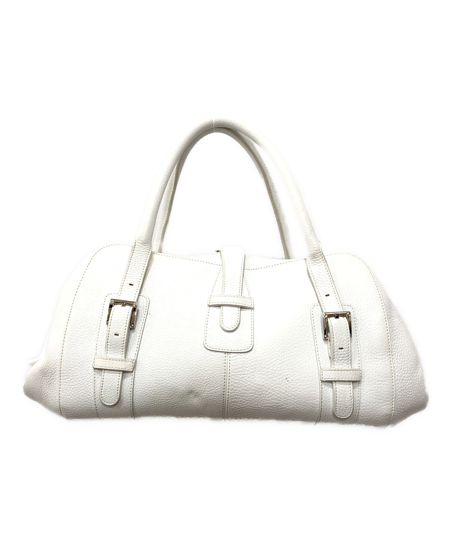中古・古着通販】LOEWE (ロエベ) レザーボストンバッグ ホワイト 