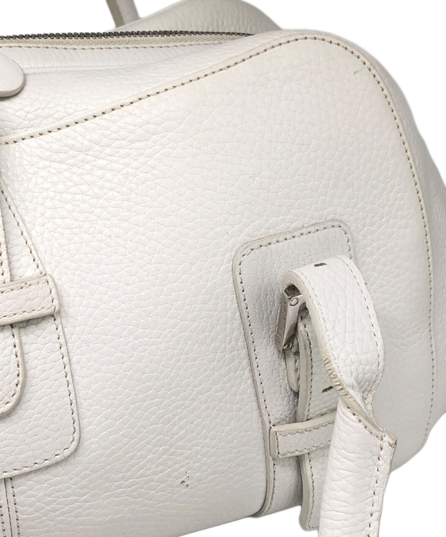 中古・古着通販】LOEWE (ロエベ) レザーボストンバッグ ホワイト 