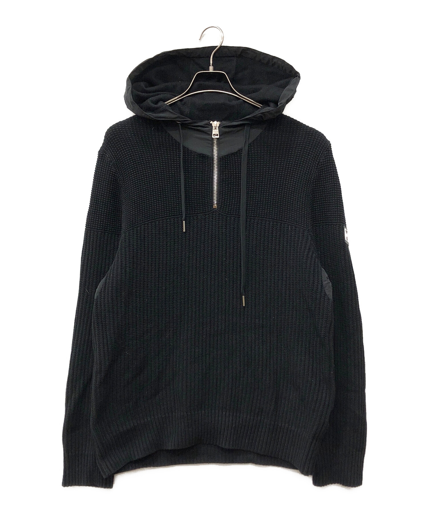 希少サイズ HUGO BOSS ニットパーカー切替え ナイロンジャケット XXL 中古・古着通販】HUGO (ヒューゴ ボス) ナイロン切替ニットパーカー