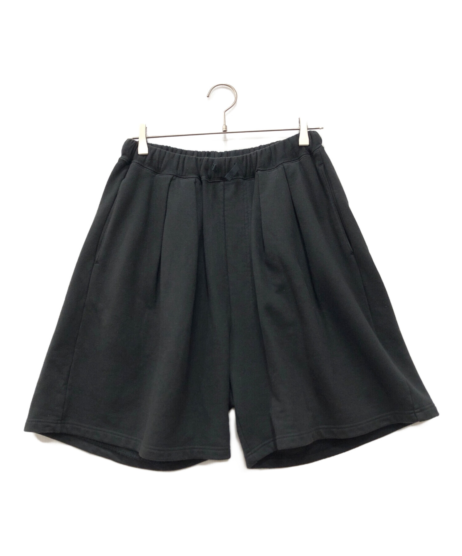 中古・古着通販】ANCELLM (アンセルム) TUCK SWEAT SHORTS/BLACK