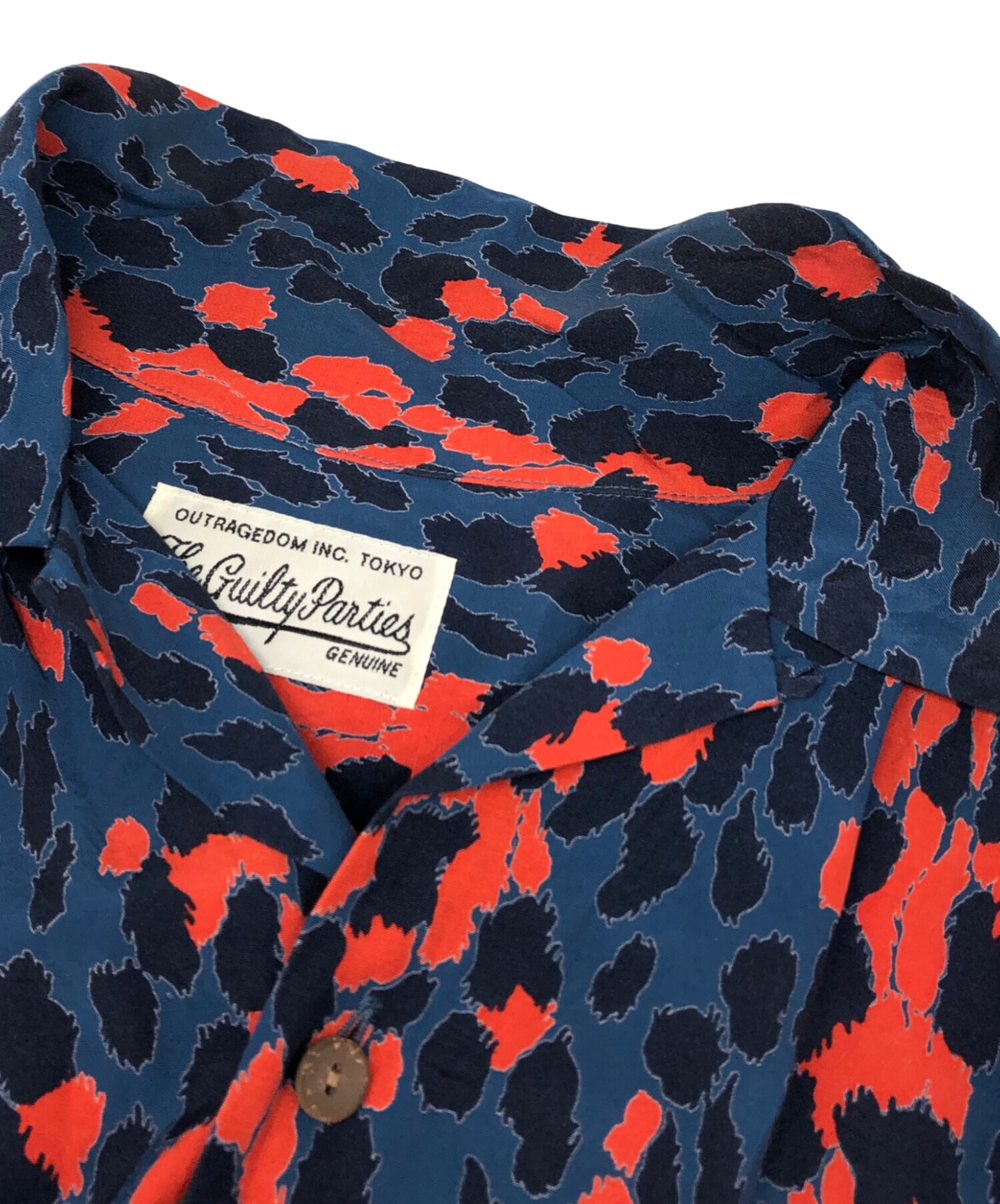 WACKOMARIA レオパード　赤青　Lサイズ 中古・古着通販】WACKO MARIA (ワコマリア) レオパード柄ハワイアン