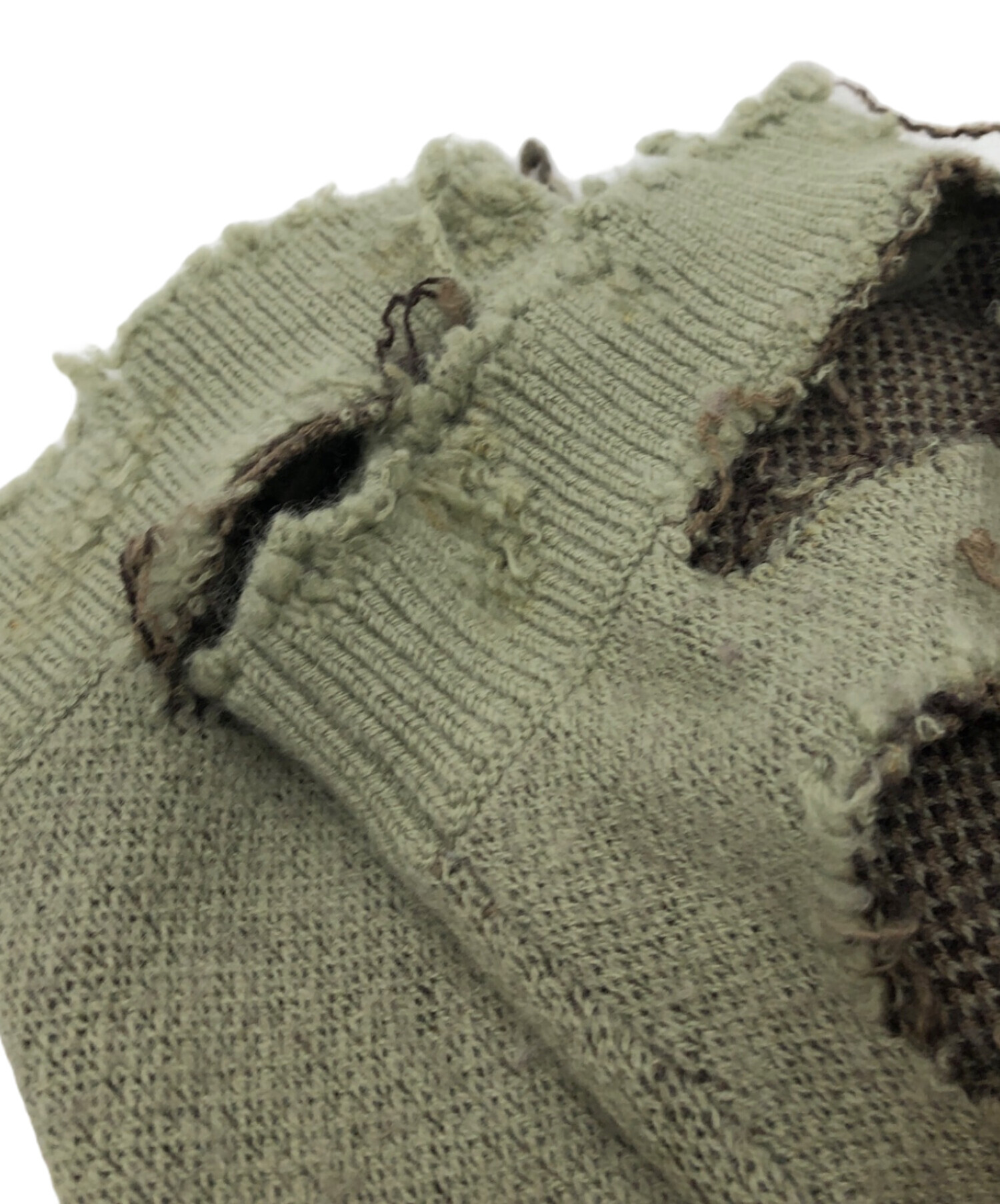 中古・古着通販】ANCELLM (アンセルム) DAMAGE KNIT グリーン サイズ:2