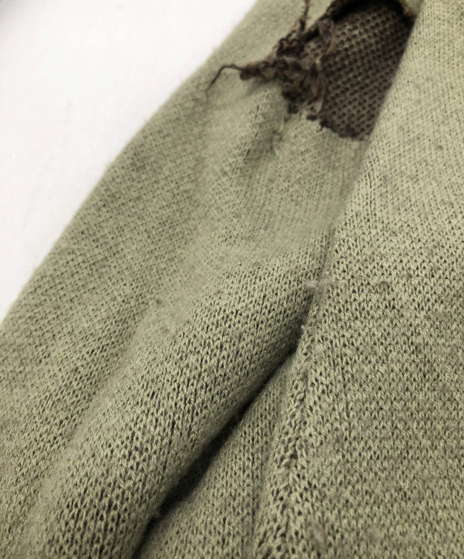 中古・古着通販】ANCELLM (アンセルム) DAMAGE KNIT グリーン サイズ:2